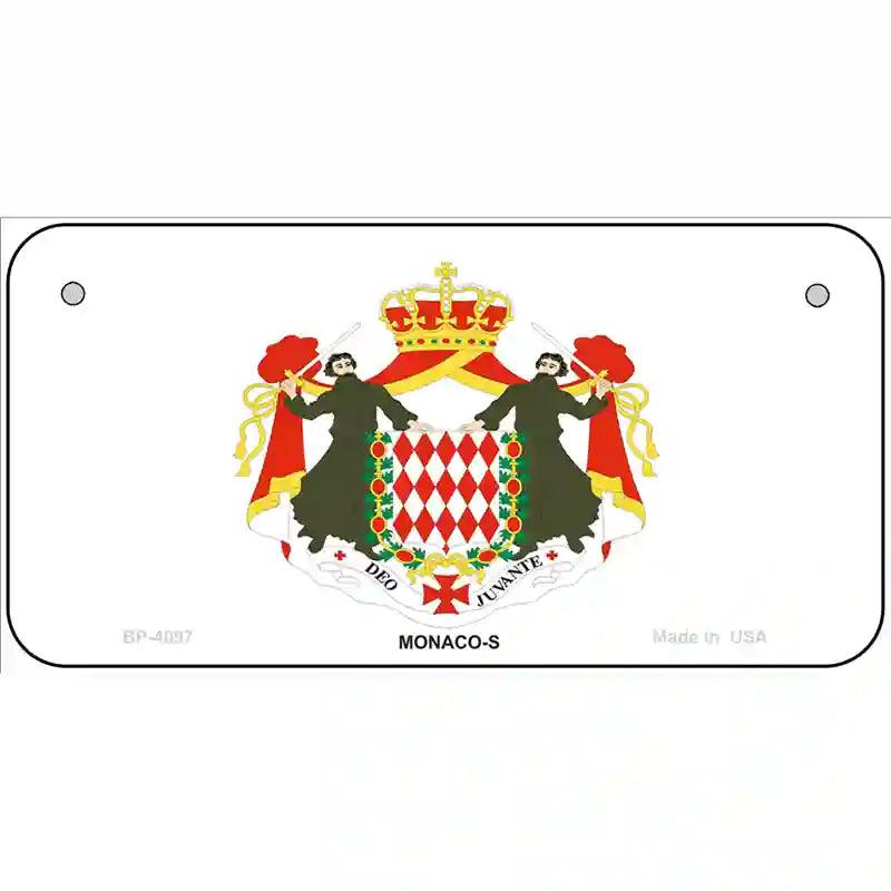 Monaco-S Flag Metal Novelty License Plate 6" x 3" (BP)