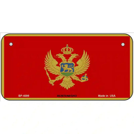 Montenegro Flag Metal Novelty License Plate 6" x 3" (BP)