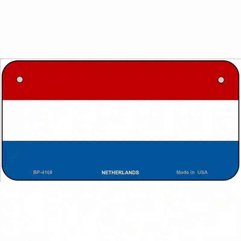 Netherlands Flag Metal Novelty License Plate 6" x 3" (BP)