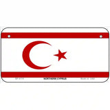 Northern Cyprus Flag Metal Novelty License Plate 6" x 3" (BP)