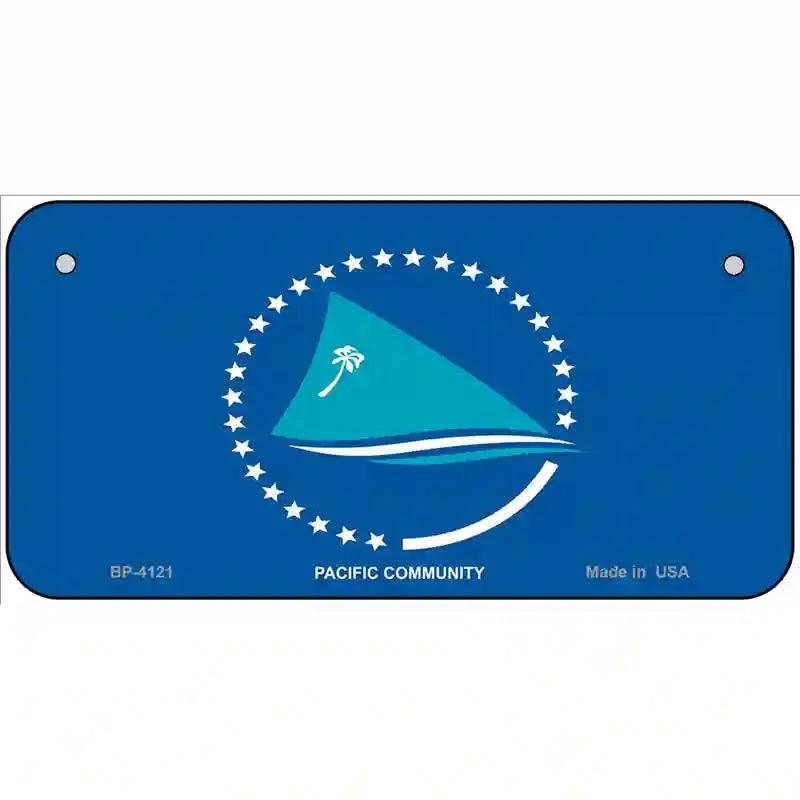 Pacific Community Flag Metal Novelty License Plate 6" x 3" (BP)