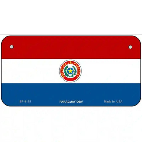 Paraguay-OBV Flag Metal Novelty License Plate 6" x 3" (BP)