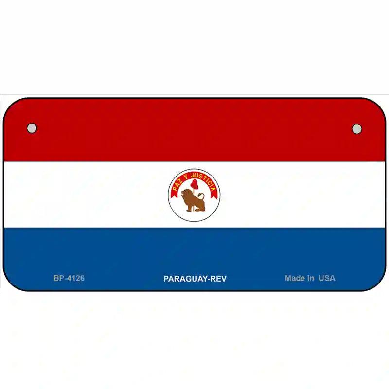 Paraguay-REV Flag Metal Novelty License Plate 6" x 3" (BP)
