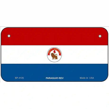 Paraguay-REV Flag Metal Novelty License Plate 6" x 3" (BP)