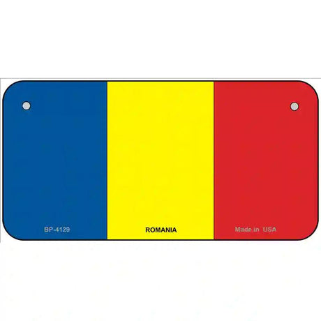 Romania Flag Metal Novelty License Plate 6" x 3" (BP)