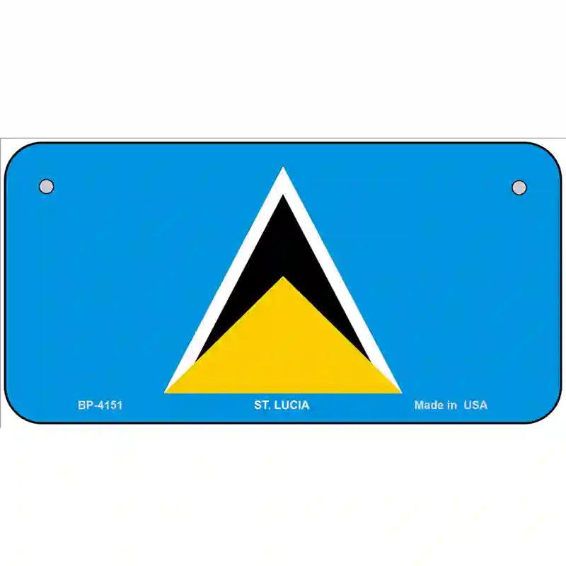 St Lucia Flag Metal Novelty License Plate 6" x 3" (BP)
