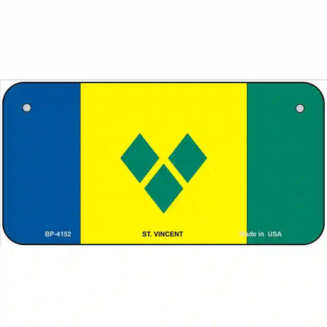 St Vincent Flag Metal Novelty License Plate 6" x 3" (BP)