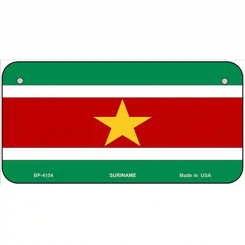 Suriname Flag Metal Novelty License Plate 6" x 3" (BP)