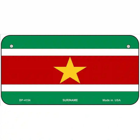 Suriname Flag Metal Novelty License Plate 6" x 3" (BP)