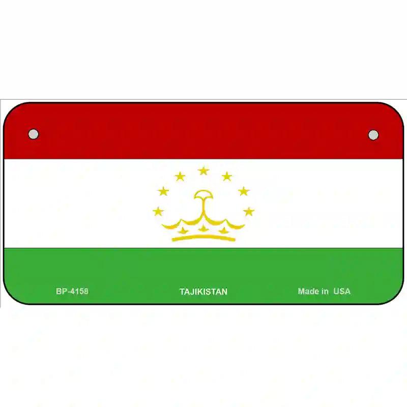 Tajikistan Flag Metal Novelty License Plate 6" x 3" (BP)