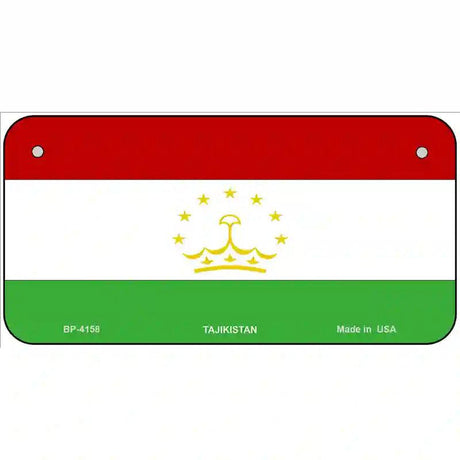 Tajikistan Flag Metal Novelty License Plate 6" x 3" (BP)