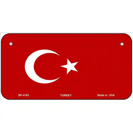 Turkey Flag Metal Novelty License Plate 6" x 3" (BP)