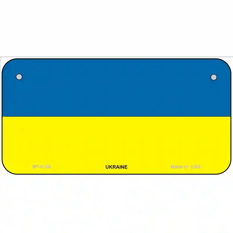 Ukraine Flag Metal Novelty License Plate 6" x 3" (BP)