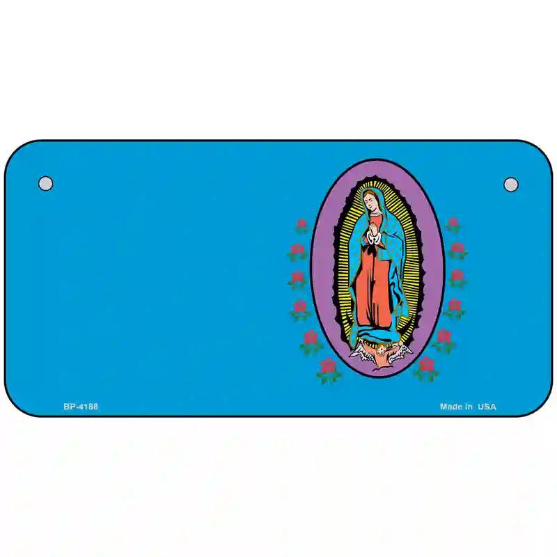 Virgin Mary Blue Metal Novelty License Plate 6" x 3" (BP)