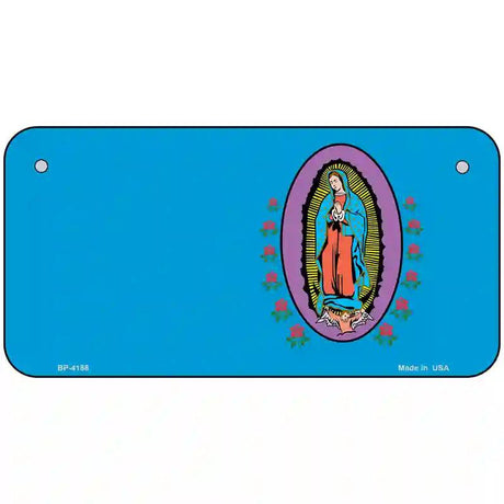 Virgin Mary Blue Metal Novelty License Plate 6" x 3" (BP)