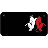 Angel Devil Offset Metal Novelty License Plate 6" x 3" (BP)