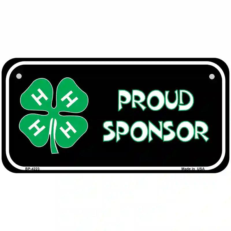4-H Proud Sponsor Metal Novelty License Plate 6" x 3" (BP)
