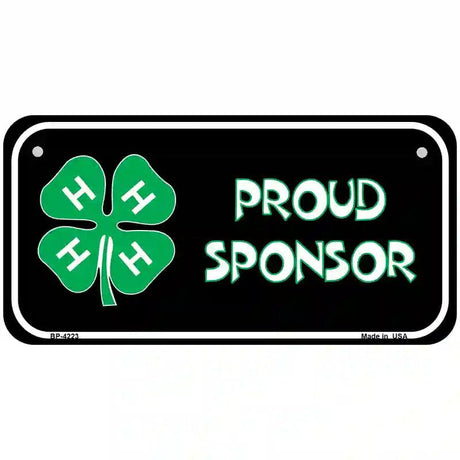 4-H Proud Sponsor Metal Novelty License Plate 6" x 3" (BP)