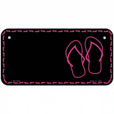 Flip Flops Pink Offset Metal Novelty License Plate 6" x 3" (BP)