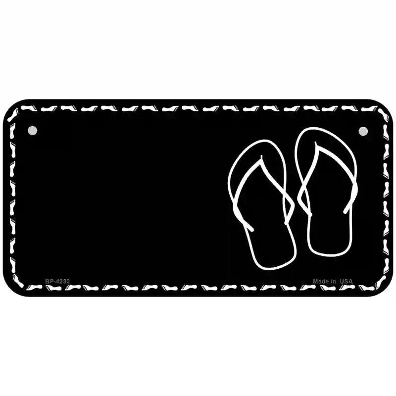 Flip Flops Offset Metal Novelty License Plate 6" x 3" (BP)