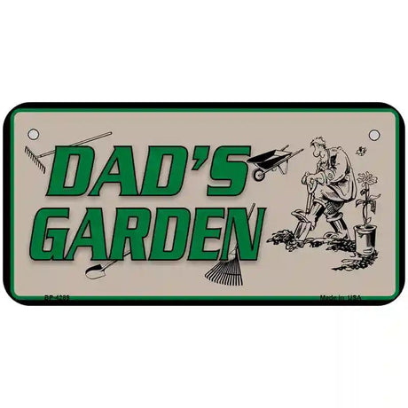 Dads Garden Metal Novelty License Plate 6" x 3" (BP)
