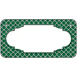Green White Quatrefoil Center Scallop Metal Novelty License Plate 6" x 3" (BP)