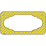 Yellow White Quatrefoil Center Scallop Metal Novelty License Plate 6" x 3" (BP)