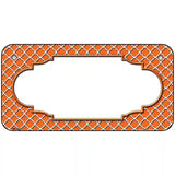 Orange White Quatrefoil Center Scallop Metal Novelty License Plate 6" x 3" (BP)