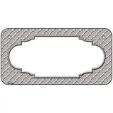 Grey White Quatrefoil Center Scallop Metal Novelty License Plate 6" x 3" (BP)