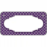Purple White Quatrefoil Center Scallop Metal Novelty License Plate 6" x 3" (BP)
