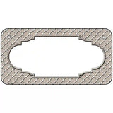 Tan White Quatrefoil Center Scallop Metal Novelty License Plate 6" x 3" (BP)