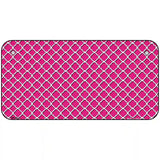 Pink White Quatrefoil Metal Novelty License Plate 6" x 3" (BP)