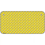 Yellow White Quatrefoil Metal Novelty License Plate 6" x 3" (BP)