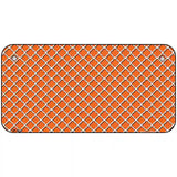 Orange White Quatrefoil Metal Novelty License Plate 6" x 3" (BP)