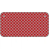 Red White Quatrefoil Metal Novelty License Plate 6" x 3" (BP)