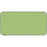 Lime Green White Quatrefoil Metal Novelty License Plate 6" x 3" (BP)