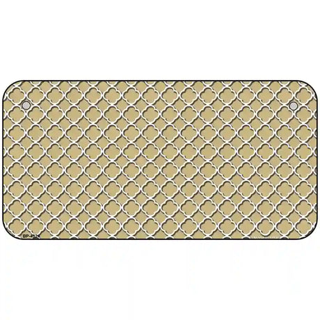 Gold White Quatrefoil Metal Novelty License Plate 6" x 3" (BP)