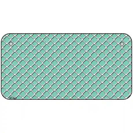 Mint White Quatrefoil Metal Novelty License Plate 6" x 3" (BP)