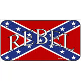 Rebel Confederate Flag Metal Novelty License Plate 6" x 3" (BP)