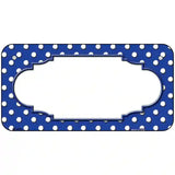 Scallop Blue White Polka Dot Metal Novelty License Plate 6" x 3" (BP)