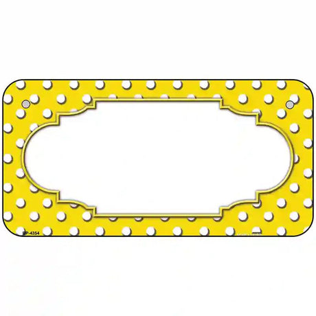 Scallop Yellow White Polka Dot Metal Novelty License Plate 6" x 3" (BP)