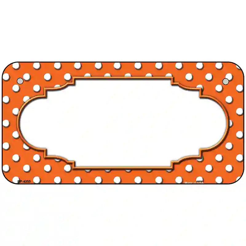 Scallop Orange White Polka Dot Metal Novelty License Plate 6" x 3" (BP)