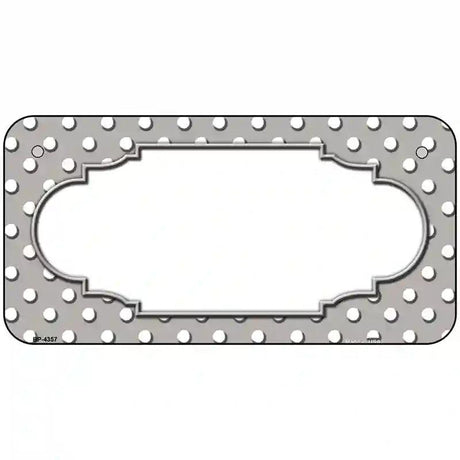 Scallop Grey White Polka Dot Metal Novelty License Plate 6" x 3" (BP)