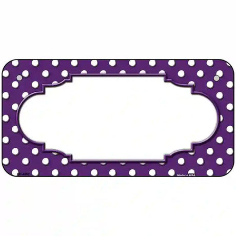 Scallop Purple White Polka Dot Metal Novelty License Plate 6" x 3" (BP)