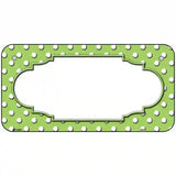 Scallop Lime Green White Polka Dot Metal Novelty License Plate 6" x 3" (BP)