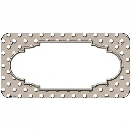 Scallop Tan White Polka Dot Metal Novelty License Plate 6" x 3" (BP)