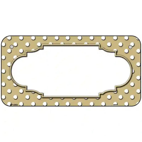 Scallop Gold White Polka Dot Metal Novelty License Plate 6" x 3" (BP)
