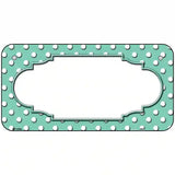 Scallop Mint White Polka Dot Metal Novelty License Plate 6" x 3" (BP)