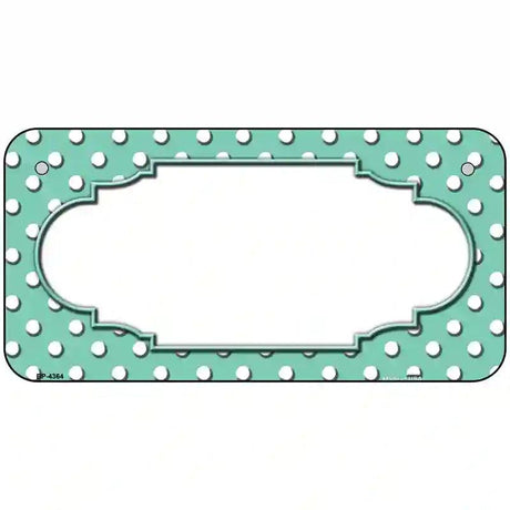 Scallop Mint White Polka Dot Metal Novelty License Plate 6" x 3" (BP)