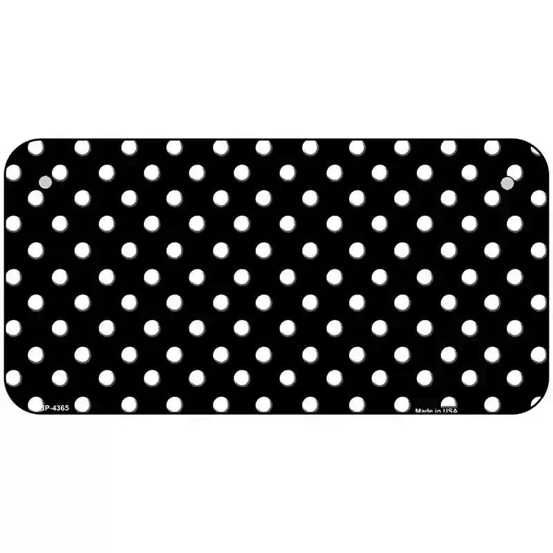 Black White Polka Dot Metal Novelty License Plate LP-4365 6" x 3" (BP)
